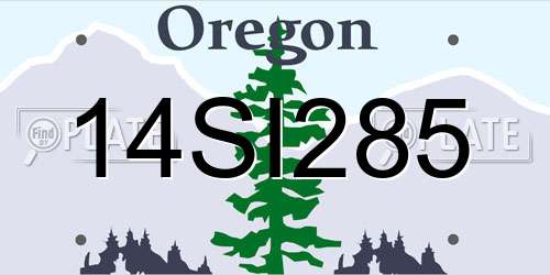 14SI285 Oregon License Plate