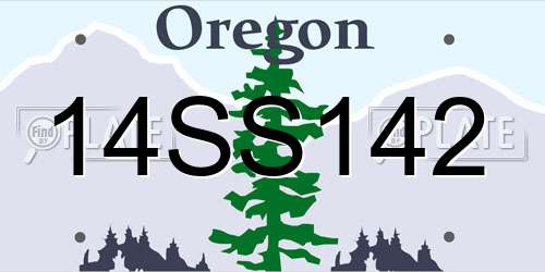 14SS142 Oregon License Plate