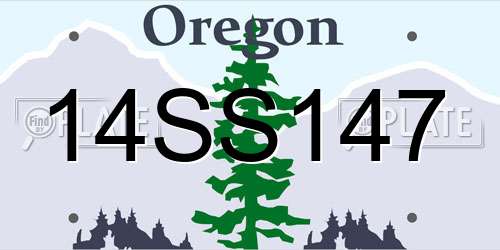 14SS147 Oregon License Plate
