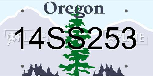 14SS253 Oregon License Plate