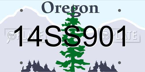 14SS901 Oregon License Plate