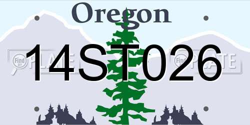 14ST026 Oregon License Plate