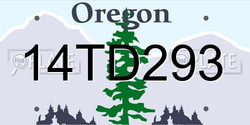 14TD293 Oregon License Plate