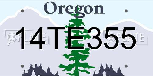 14TE355 Oregon License Plate