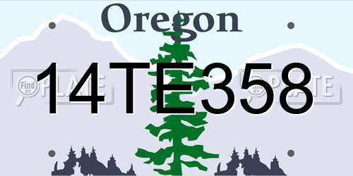 14TE358 Oregon License Plate