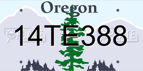 14TE388 Oregon License Plate