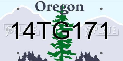 14TG171 Oregon License Plate