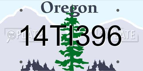 14TI396 Oregon License Plate