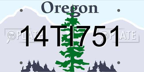 14TI751 Oregon License Plate