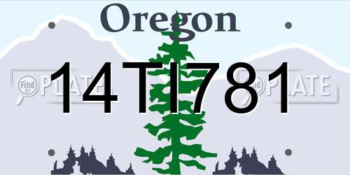 14TI781 Oregon License Plate
