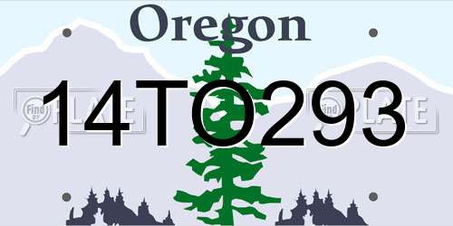 14TO293 Oregon License Plate