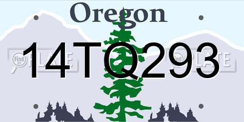 14TQ293 Oregon License Plate