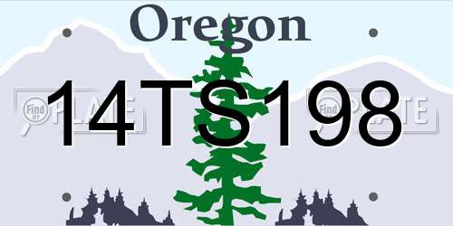 14TS198 Oregon License Plate