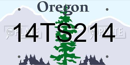 14TS214 Oregon License Plate