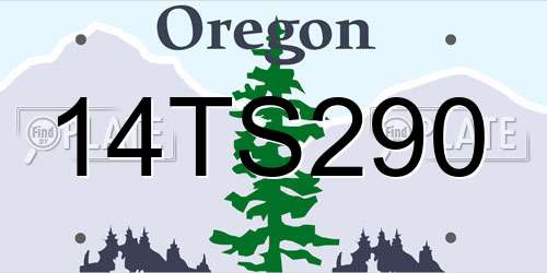 14TS290 Oregon License Plate