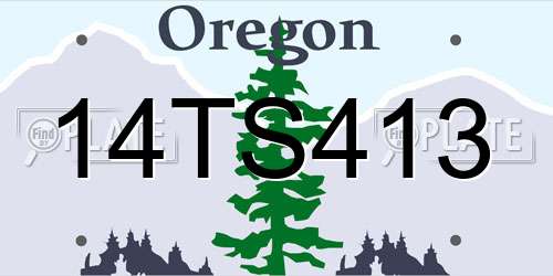 14TS413 Oregon License Plate