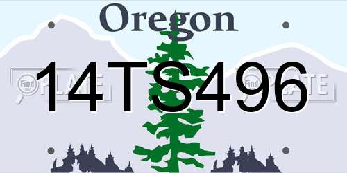 14TS496 Oregon License Plate