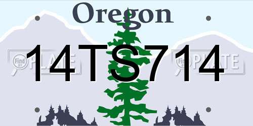 14TS714 Oregon License Plate