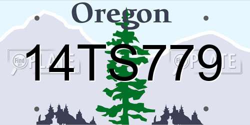 14TS779 Oregon License Plate