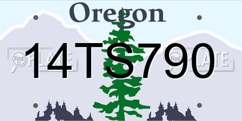 14TS790 Oregon License Plate