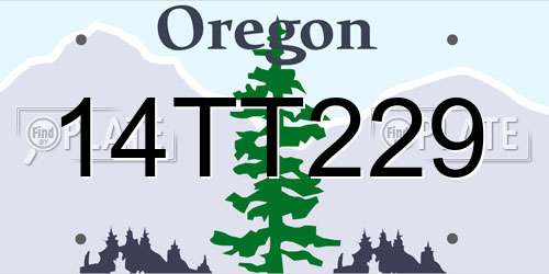 14TT229 Oregon License Plate