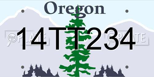 14TT234 Oregon License Plate