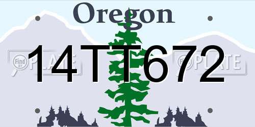 14TT672 Oregon License Plate
