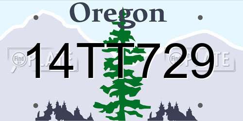 14TT729 Oregon License Plate