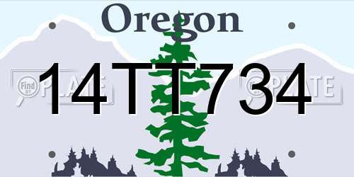 14TT734 Oregon License Plate