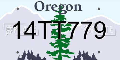 14TT779 Oregon License Plate