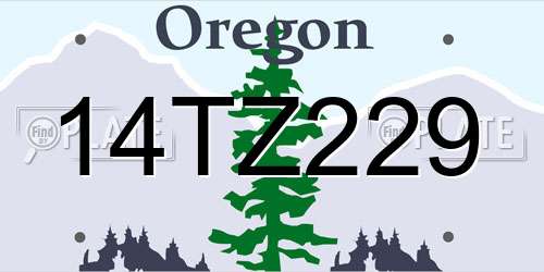 14TZ229 Oregon License Plate
