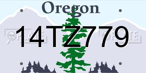 14TZ779 Oregon License Plate