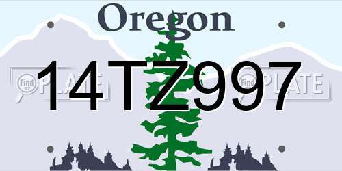 14TZ997 Oregon License Plate