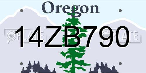 14ZB790 Oregon License Plate
