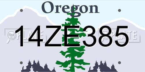 14ZE385 Oregon License Plate