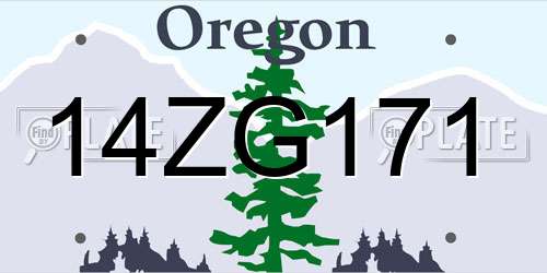 14ZG171 Oregon License Plate