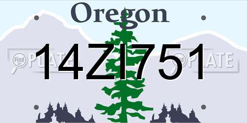 14ZI751 Oregon License Plate