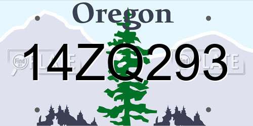 14ZQ293 Oregon License Plate
