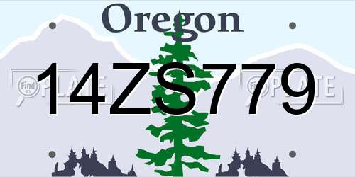 14ZS779 Oregon License Plate