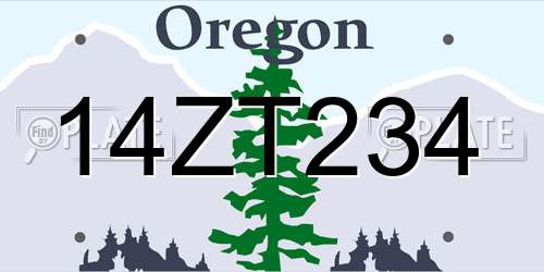 14ZT234 Oregon License Plate
