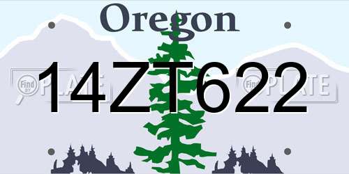 14ZT622 Oregon License Plate