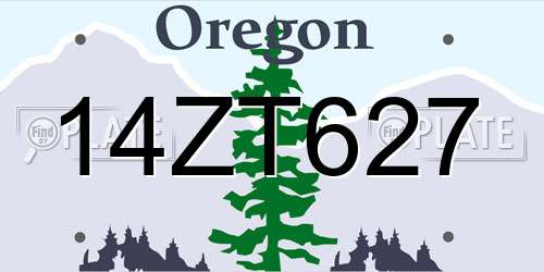 14ZT627 Oregon License Plate