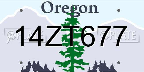 14ZT677 Oregon License Plate