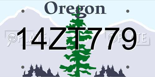 14ZT779 Oregon License Plate