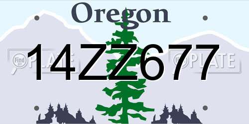 14ZZ677 Oregon License Plate