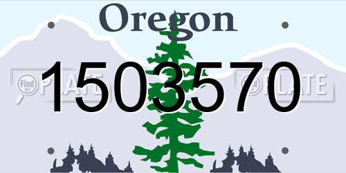 1503570 Oregon License Plate