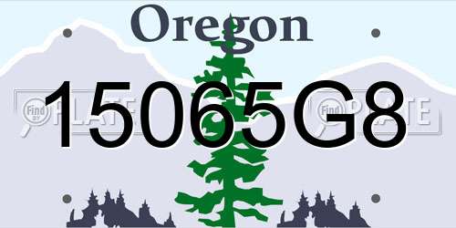 15065G8 Oregon License Plate