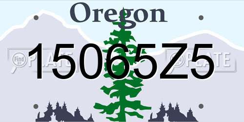 15065Z5 Oregon License Plate