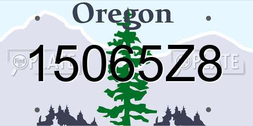 15065Z8 Oregon License Plate