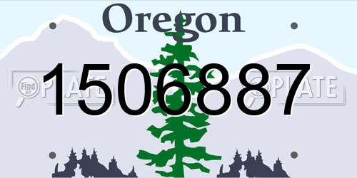 1506887 Oregon License Plate